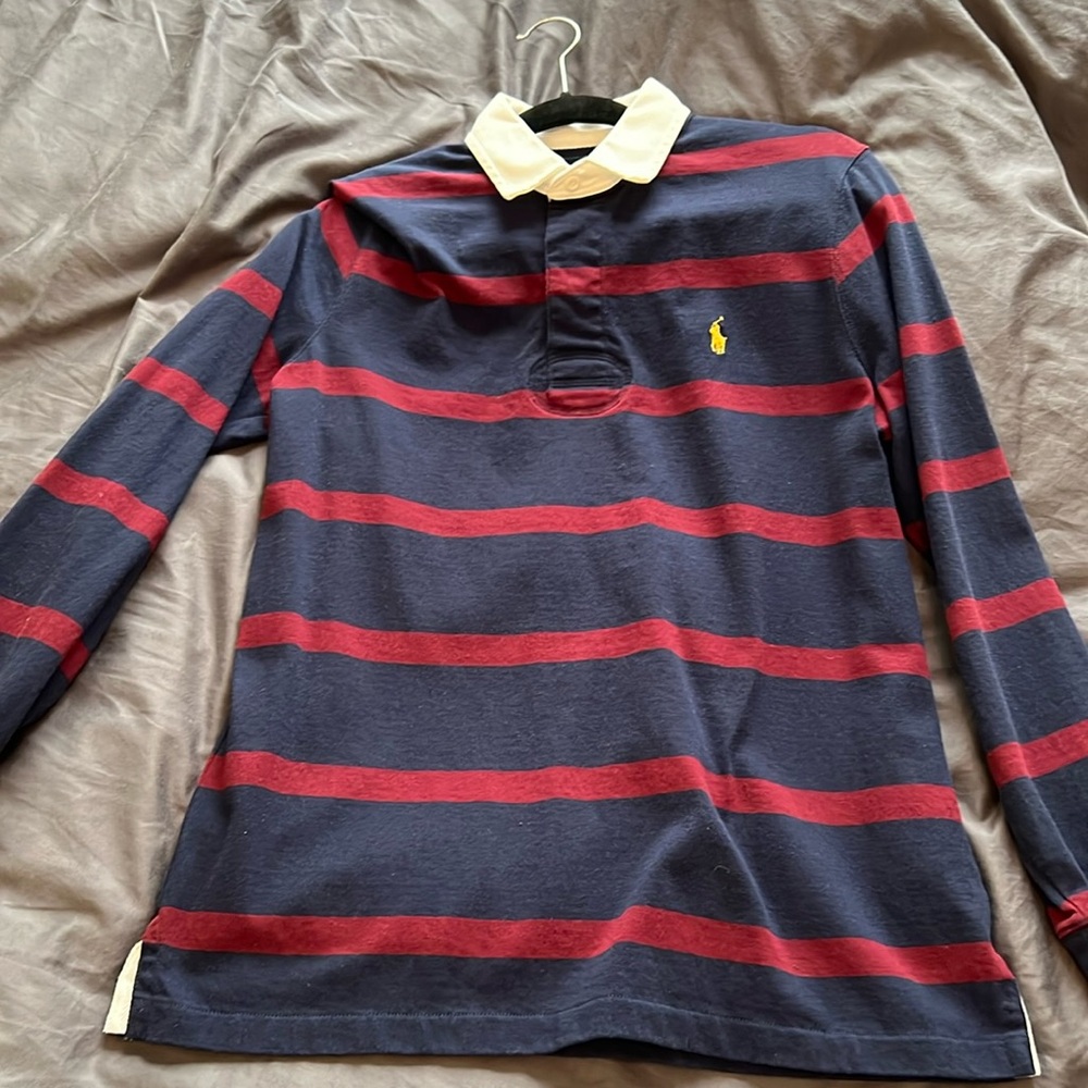 Polo Ralph Lauren medium polo blue and red stripe